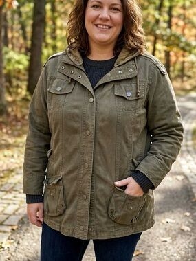 Cotton Ginny Olive Green Utility Field Jacket Gorpcore Military Khaki Rugged